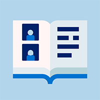 The Pair study logo - an open book with two profile pictures. 