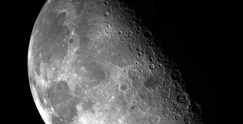 Close up of the moon's surface