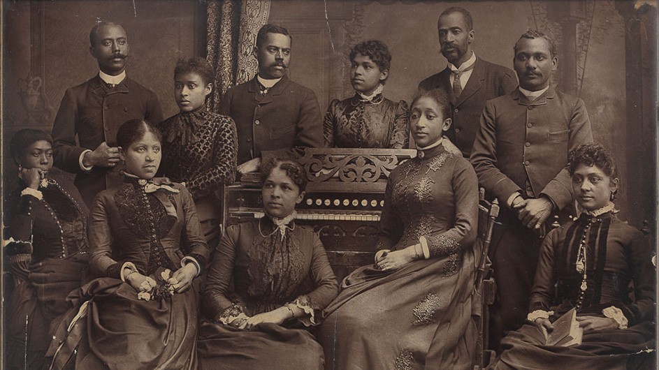 An archival photo of African American jubilee singers