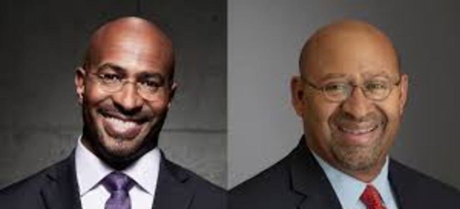 Side by side headshots of two bespectacled African American males smiling.