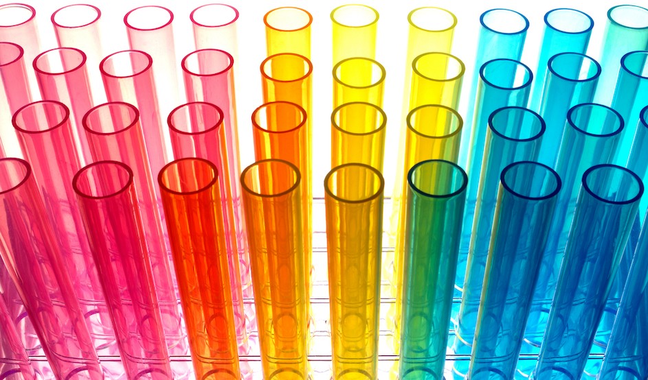 Rainbow test tubes