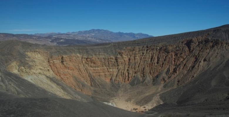 Death Valley’s half-mile-wide Ubehebe Crater turns out to have been created 800 years ago—far more recently than generally thought. (Brent Goehring/Lamont-Doherty Earth Observatory)