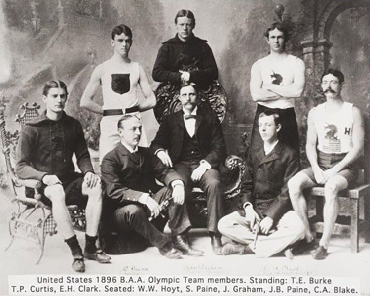 Thomas Curtis pictured with Track and Field teammates.