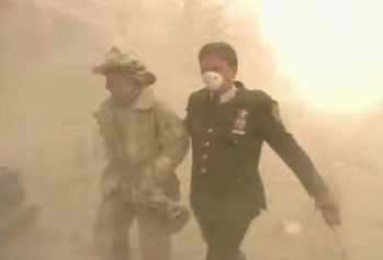 James McShane helping to rescue a firefighter on September 11, 2001 James McShane helping to rescue a firefighter on September 11, 2001