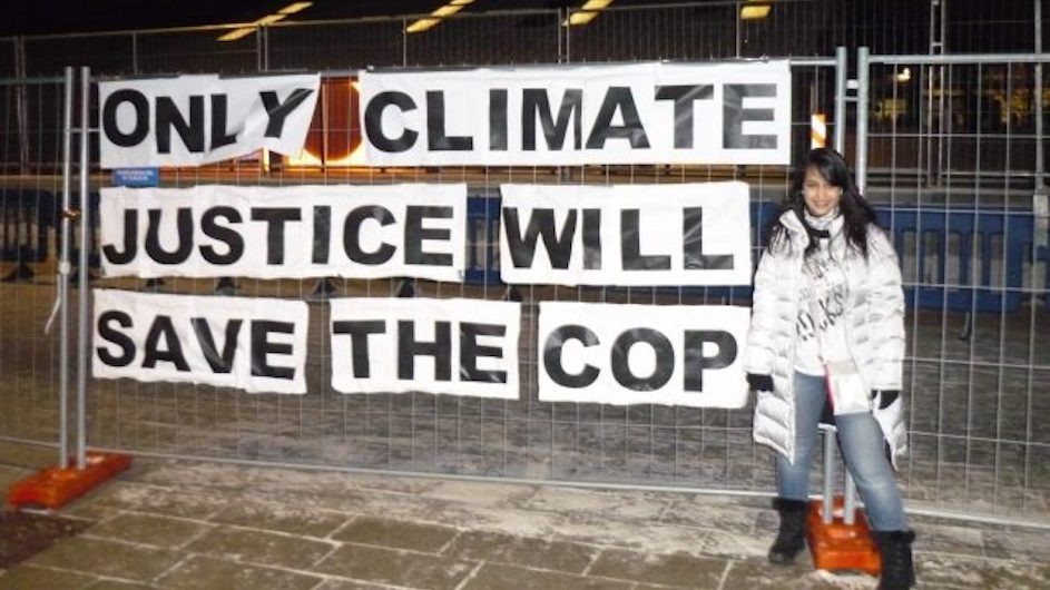 Eduarda Zoghbi at a street protest during COP15 in Copenhagen. Photo courtesy Eduarda Zoghbi