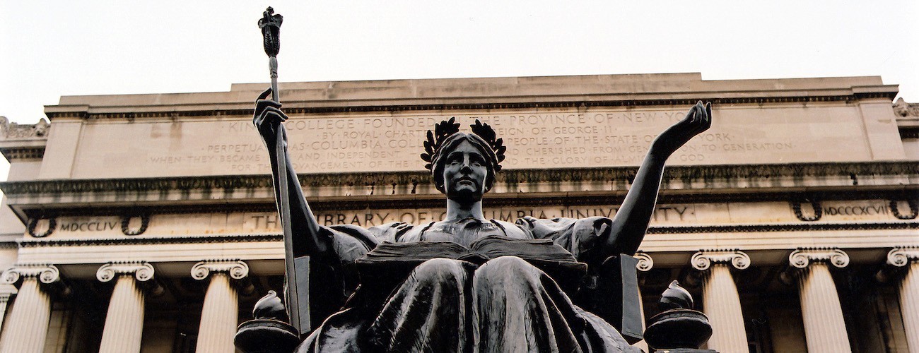 Statue of Alma Mater on the steps of Low Library, Columbia University