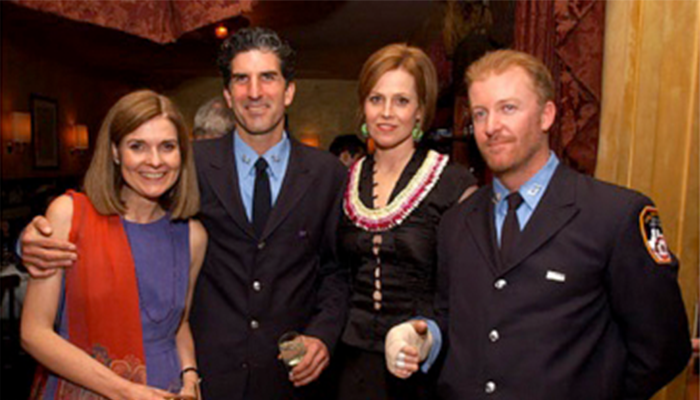 Anne Nelson and friends, including the actress Sigourney Weaver