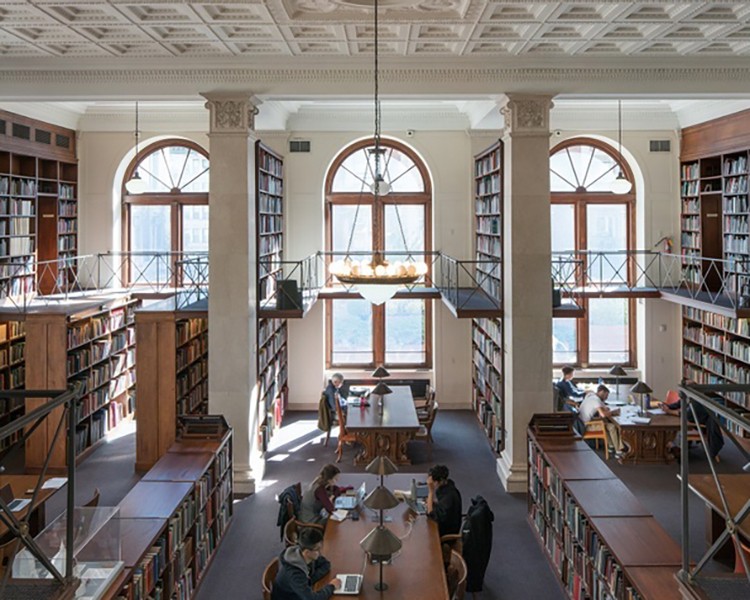 Avery Library North stacks. Photo by Ofer Wolberger. Avery Library