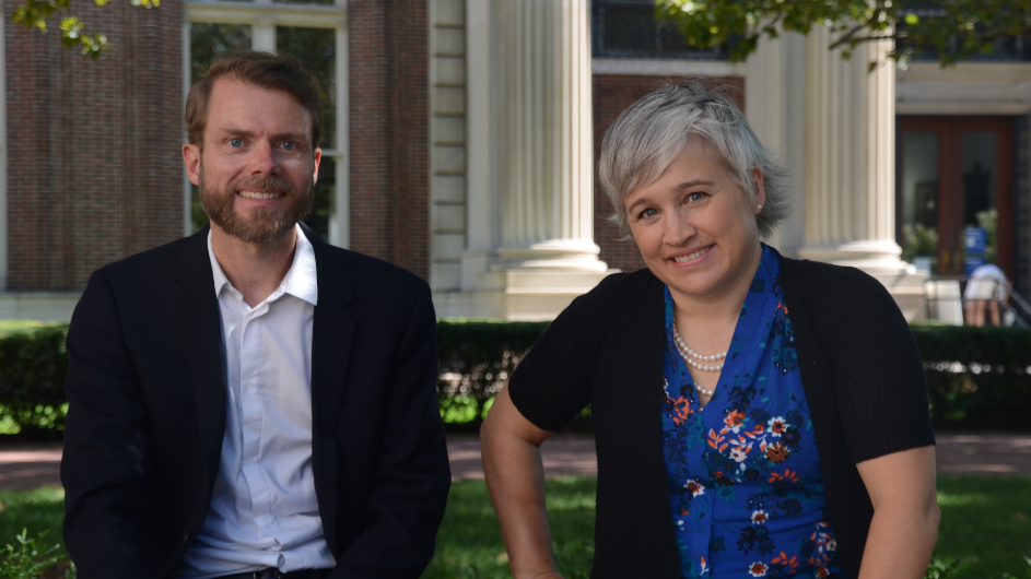 Columbia researchers Pierre Gentine (left) and Galen McKinley will lead the new climate modeling center. (Image: Marley Bauce) Columbia researchers Pierre Gentine and Galen McKinley