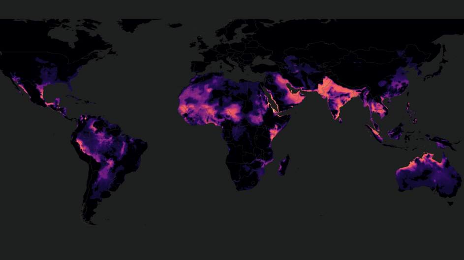 global map of where humans face the greatest exposure to extreme heat (ImageL Cascade Tuholske)