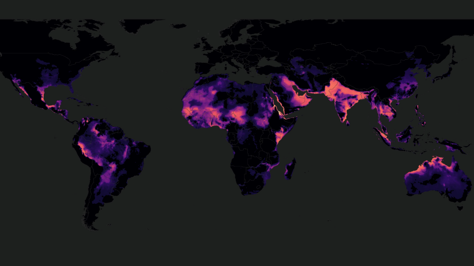 A global map of where humans face the greatest exposure to extreme heat produced by Columbia postdoc Cascade Tuholske. (Image: Cascade Tuholske) global map of where humans face the greatest exposure to extreme heat (ImageL Cascade Tuholske)
