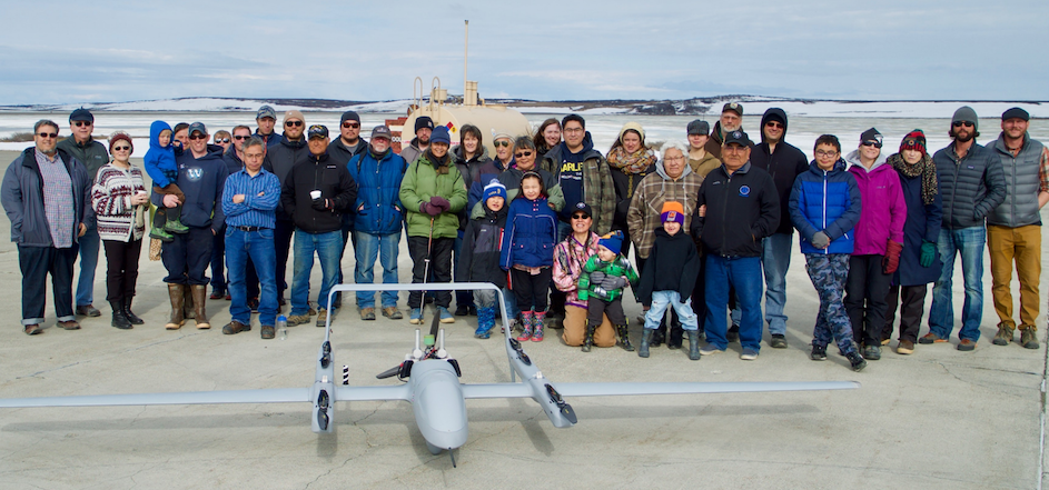 Team from Lamont-Doherty and Kotzebue community members with their Unoccupied Aerial Vehicle Team from Lamont-Doherty and Kotzebue community members with their Unoccupied Aerial Vehicle