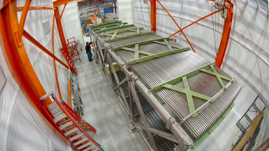 The MicroBooNE neutrino detector at Fermilab near Chicago. (Image: Fermilab) MicroBooNE neutrino detector at Fermilab near Chicago