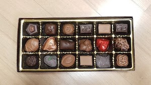 Box of Mondel chocolates