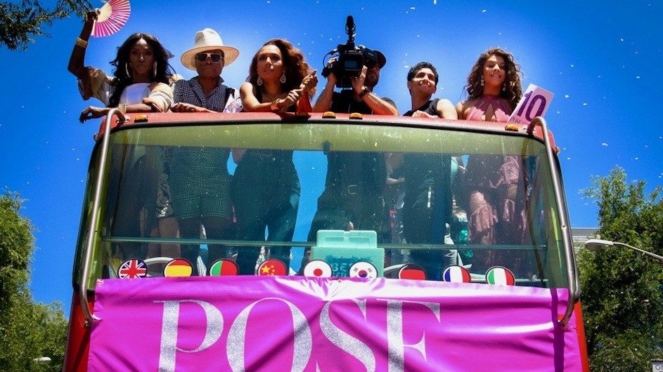 The cast of "Pose" at the Los Angeles Pride Parade in 2018. 