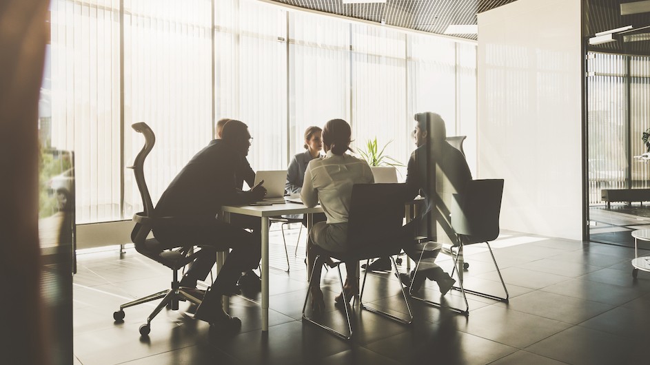 People around a conference table in a meeting