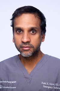 Rishi Goyal Rishi Goyal, assistant professor of emergency medicine at the Columbia University Irving Medical Center and a PhD in comparative literature