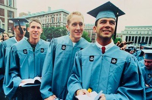 Tyler Ugolyn is farthest to the right of the group of Columbia College grads. Columbia College graduates, May, 19, 2001