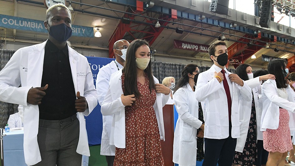 Columbia medical students at their white coat ceremony