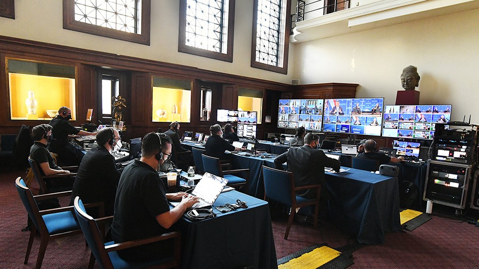 Mission control for the World Leaders Forum, Columbia University