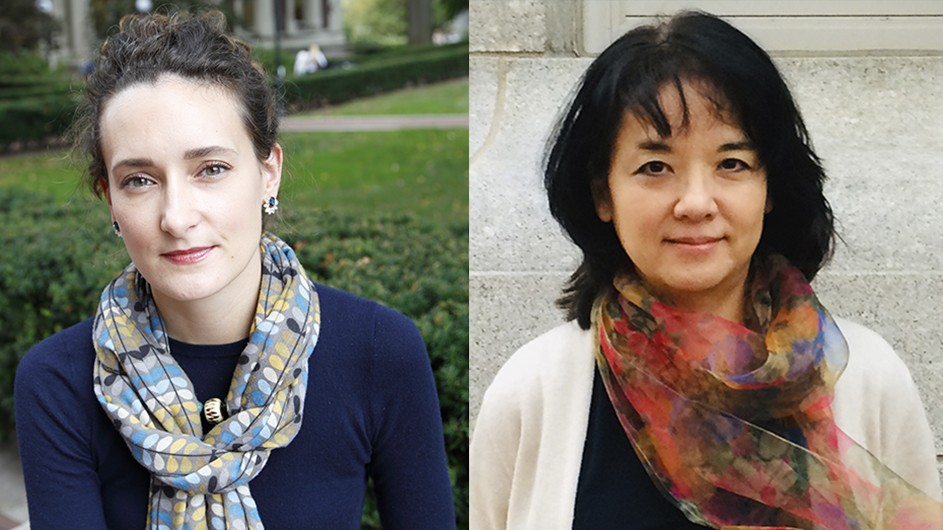 Columbia University Music Professors Zosha Di Castri, left, and Ellie Hisama, right