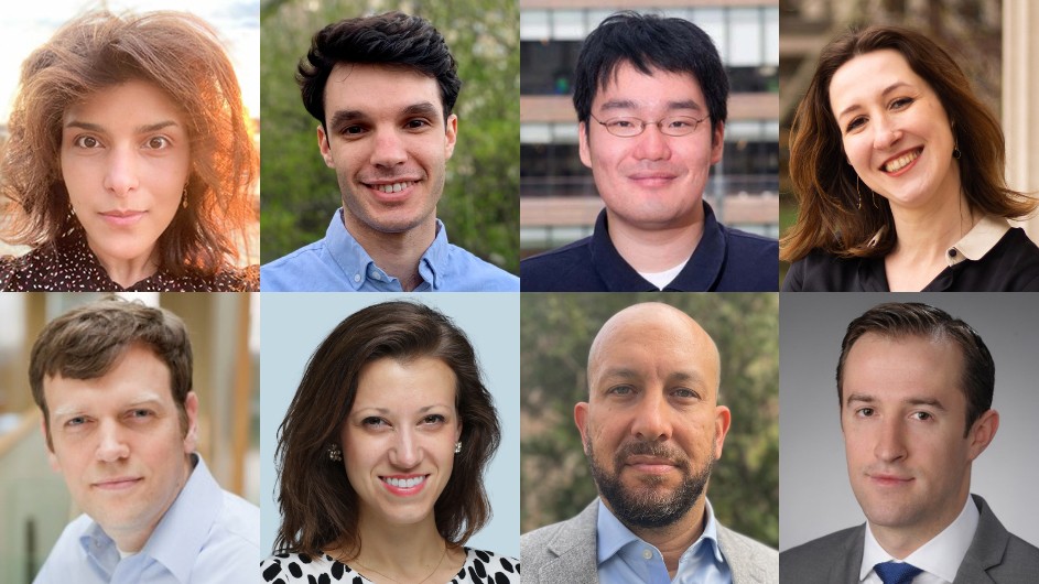 Mariam Aly, Paul Bloom, Christopher Hwu, Milica Ilicic, Matthew Palmer, Devon Rupley, Josef Sorett, and Yevgeniy Yesilevskiy. Composite image of individual headshots of professors and graduate students.