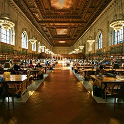 New York Public Library main branch reading room, 5th ave & 42nd st.