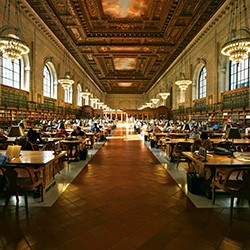 New York Public Library main branch, Fifth Avenue. New York Public Library main branch reading room, 5th ave & 42nd st.