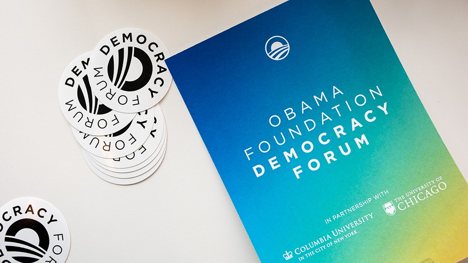 Paper program of the Obama Foundation Democracy Forum. 