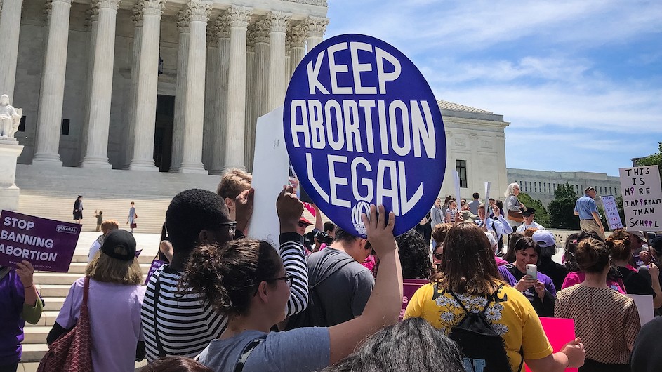 An abortion protest at the Supreme Court