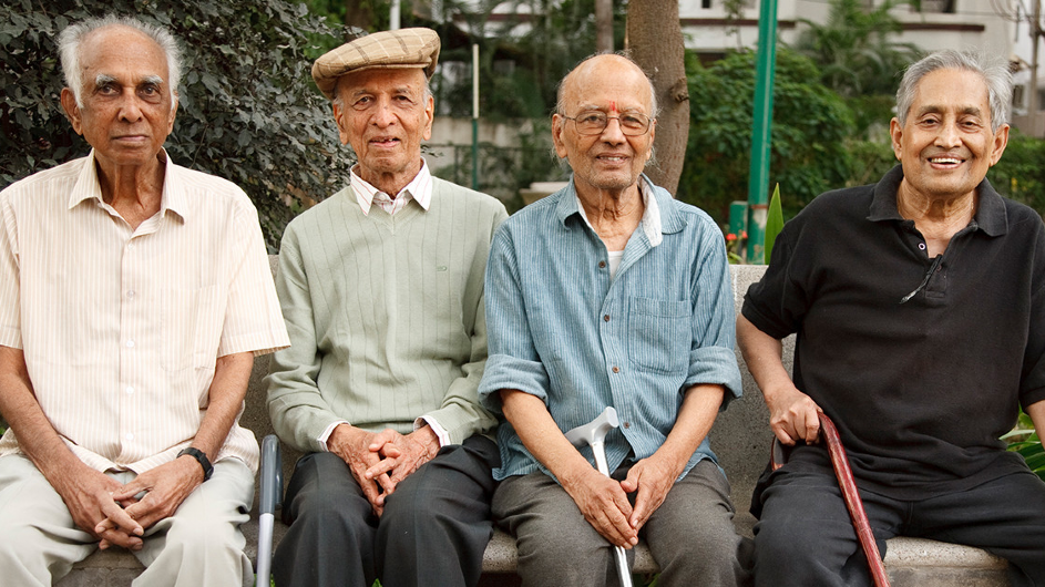 older people on a bench