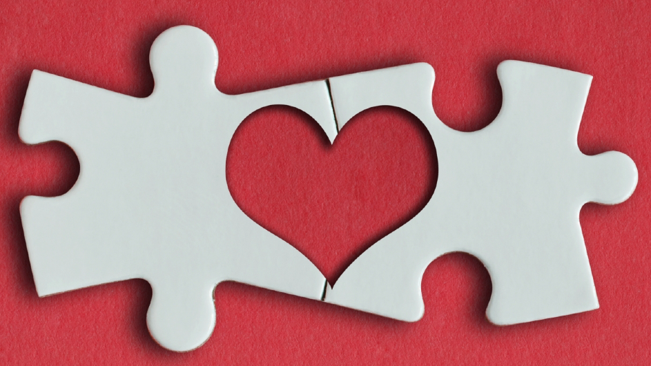 Valentine's Day puzzle pieces