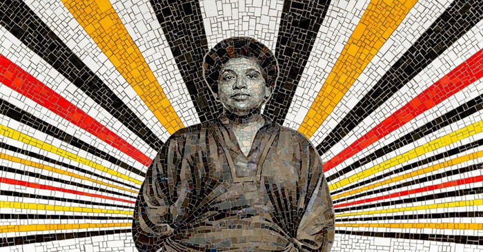 A mural of Audre Lorde by David "Dee" Delgado in the 167th NYC subway station