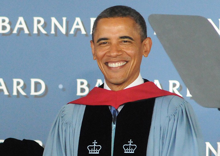 Barack Obama at 2012 Barnard Graduation photo by Eileen Barroso