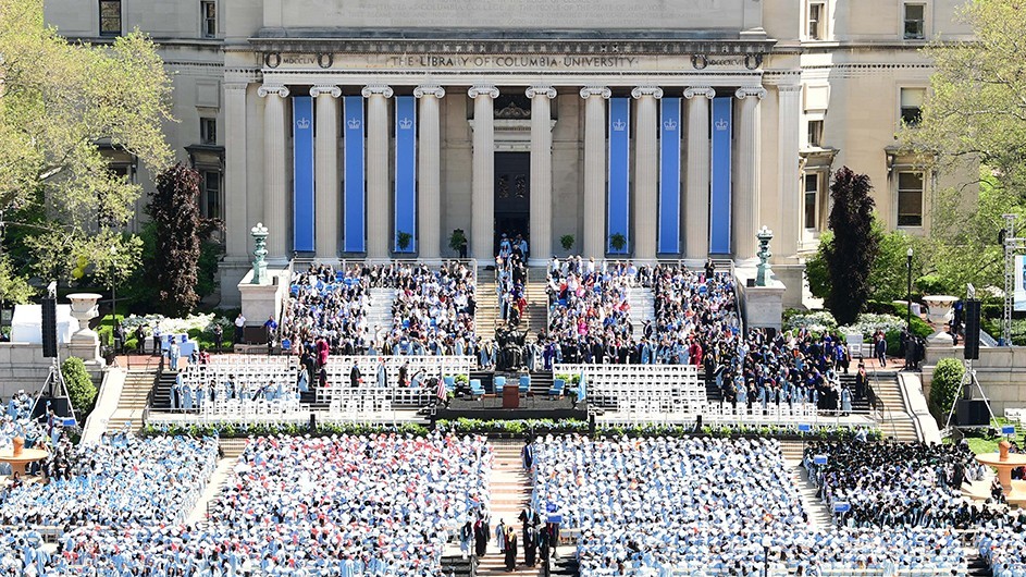 Low Library at commencement, Columbia University