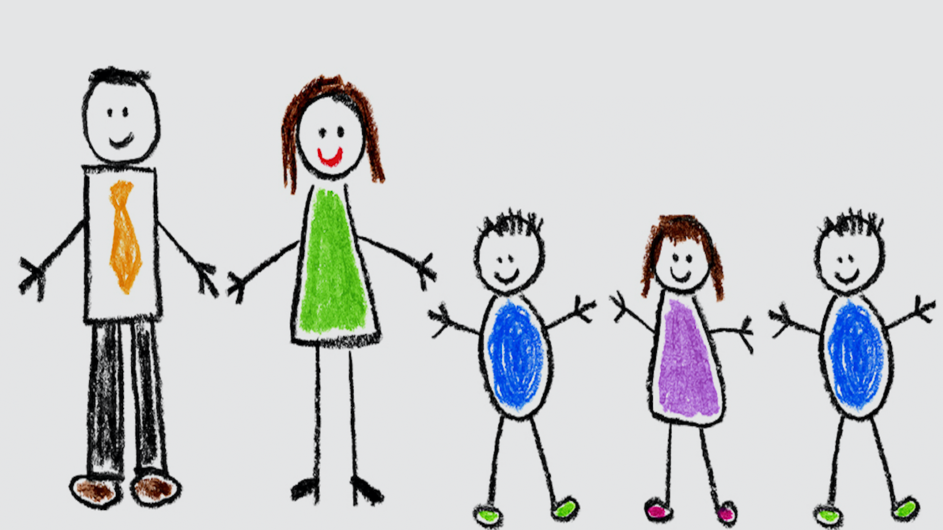 family of stick figures