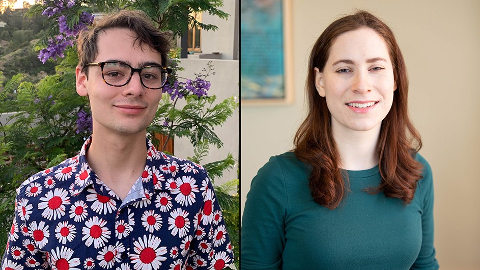 Columbia PhD students Gabriel Bridges (left) and Shifra Mandel.