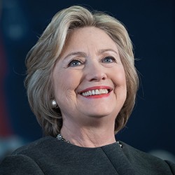 Hillary Rodham Clinton Hillary Rodham Clinton, a woman with blond hair in a black top.