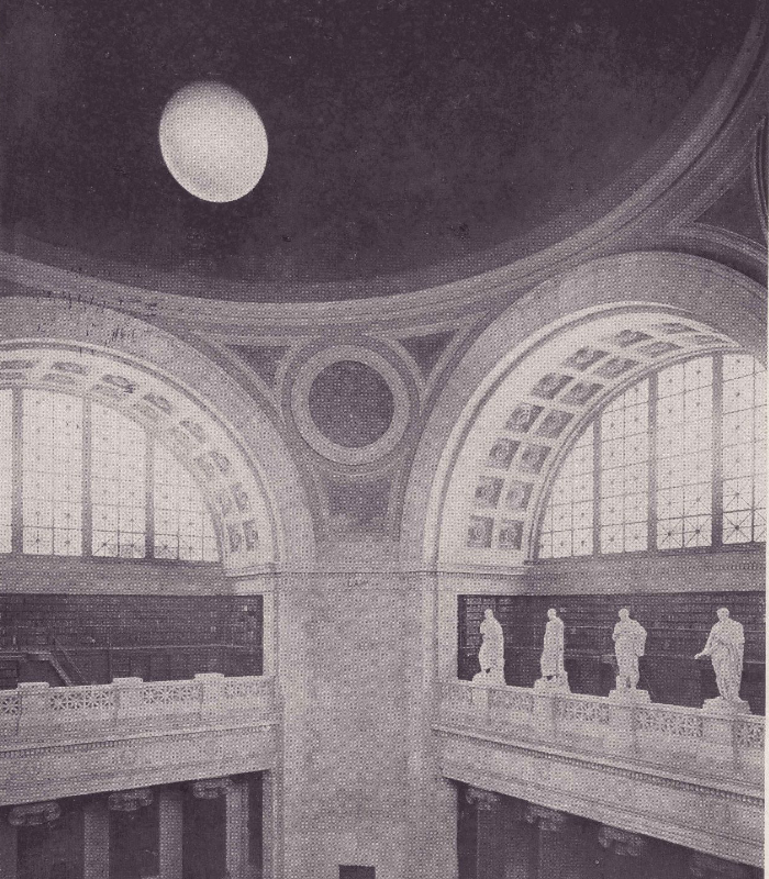 Low Library dome with “moon” sphere, Scan 4708. Historical Photograph Collection, University Archives. Low moon ball