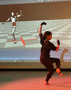 Motion capture session, "The Black Movement Library Portrait Series," by LaJuné McMillian, Barnard Movement Lab. Barnard College Movement Lab project