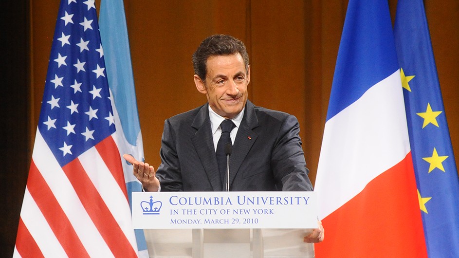 When he was president of France, Nicolas Sarkozy came to speak at Columbia in March 2010.