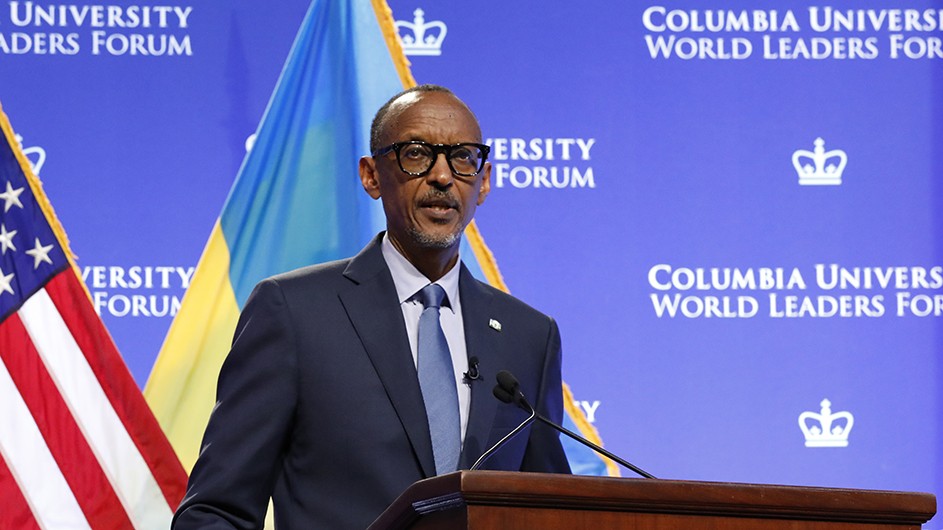 President Paul Kagame of the Republic of Rwanda has participated in Columbia's World Leaders Forum three times, in 2005, 2015, and 2019.