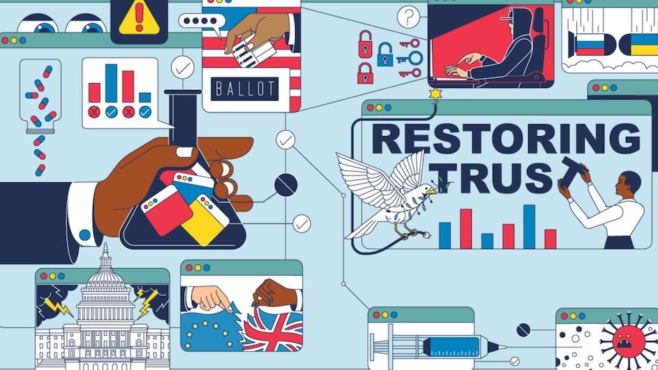 Illustration of "restoring trust," SIPA, Columbia University