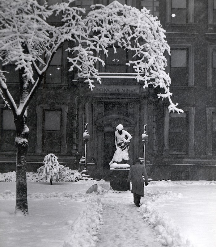 Snow on Morningside campus, Columbia University