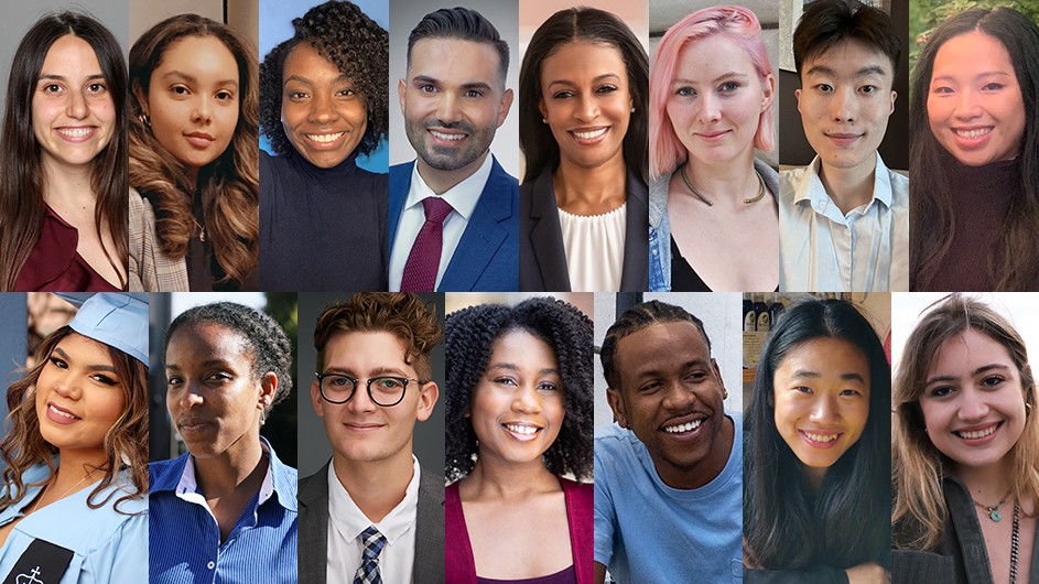Top row from left: Lulu Arias, Briana Carbajal, Faith Daniel, Carlos Galvez, Julie “Julz” Greene, Ellie Quinlan Houghtaling, Aiden Liu, and Samanta Ratsavong. Bottom row from left: Kellian Anise Staggers, Leselle Vincent, Brandon Vines, Ashley Wells, Elzie Williams III, Tianyu Yang, and Egem Yorulmaz. Columbia social justice class of 2022. Top row from left: Lulu Arias, Briana Carbajal, Faith Daniel, Carlos Galvez, Julie “Julz” Greene, Ellie Quinlan Houghtaling, Aiden Liu, and Samanta Ratsavong. Bottom row from left: Kellian Anise Staggers, Leselle Vincent, Brandon Vines, Ashley Wells, Elzie Williams III, Tianyu Yang, and Egem Yorulmaz.