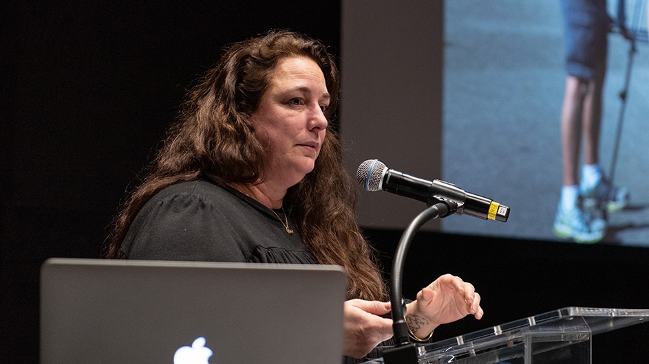 Artist-activist Tania Bruguera, who researches ways in which art can be applied to everyday political life, spoke at Columbia's Lenfest Center for the Arts. Photo by Joel Jares. Artist-activist Tania Bruguera at Columbia University
