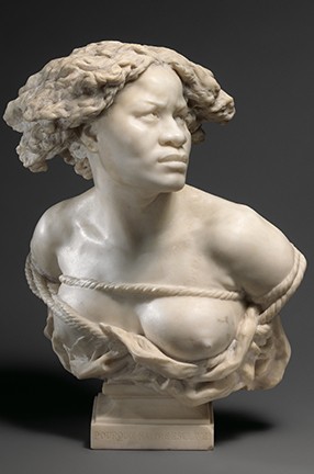 "Why Born Enslaved!" by Jean-Baptiste Carpeaux, the Metropolitan Museum of Art. "Why Born Enslaved!" marble bust of a woman by Jean-Baptiste Carpeaux