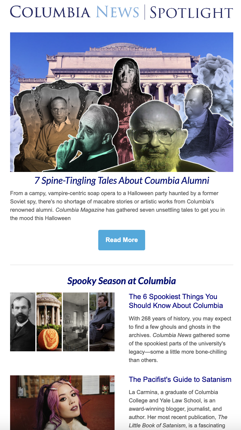 Screenshot of a Spotlight newsletter from October 2022