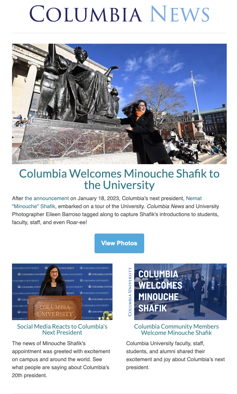 Screenshot of a Highlights newsletter from January 2023