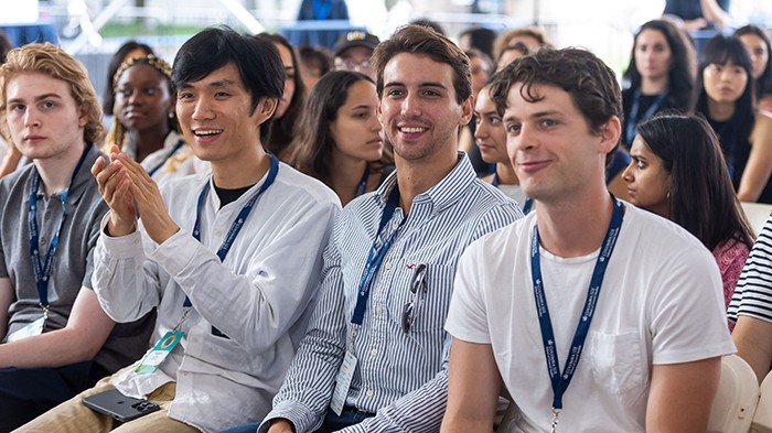 Incoming General Studies students clap at Convocation.